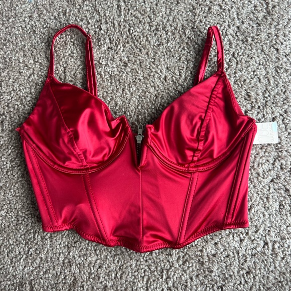 Garage Tops Garage Red Satin Corset Top Poshmark